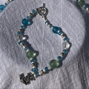 7 inch nautical anchor ⚓️ bracelet green blue